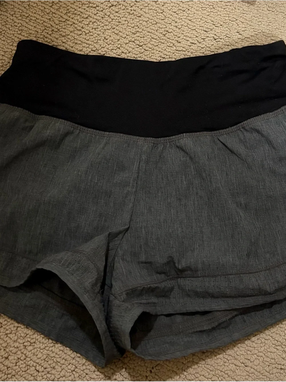 Champion Gray Athletic Shorts with Black Waistband